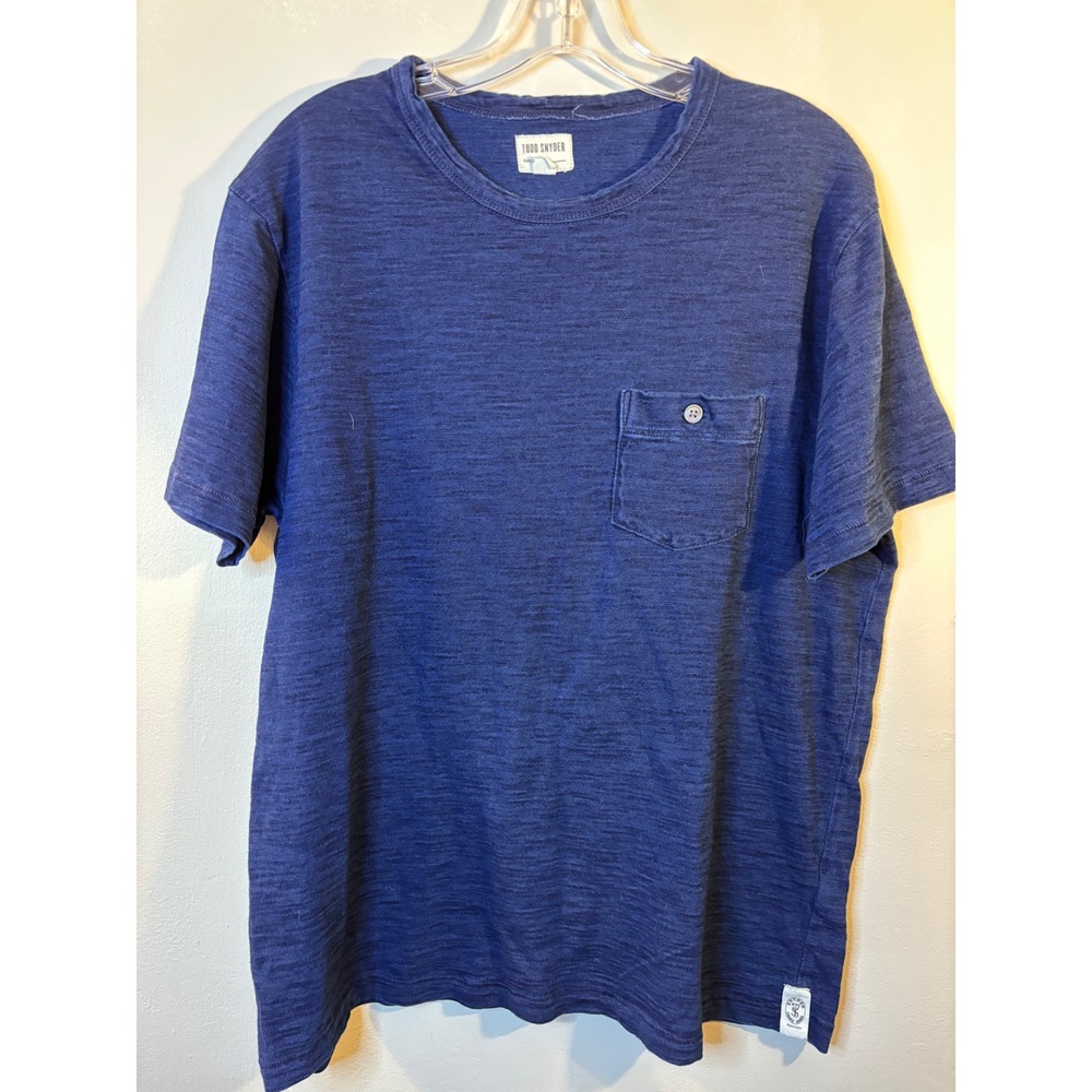 Todd Snyder Blue Cotton Short Sleeve Pocket Tee Shirt L